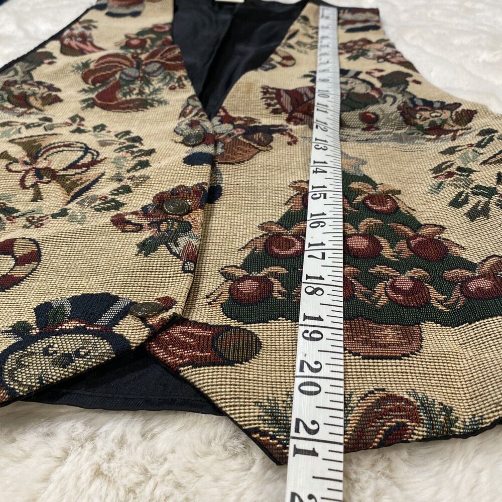 Vintage Gitano Holiday Tapestry Women's One Size Fits Most Button Up Vest - Picture 7 of 9